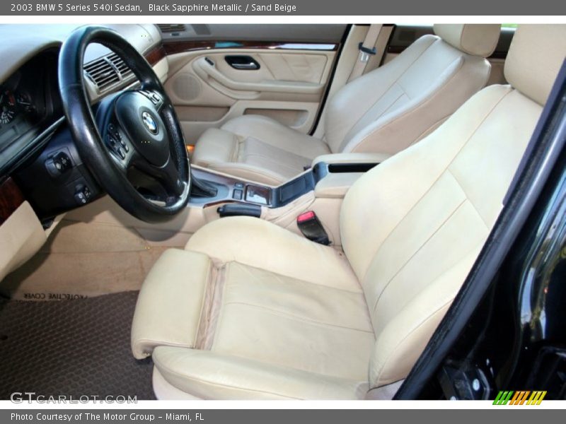 Black Sapphire Metallic / Sand Beige 2003 BMW 5 Series 540i Sedan