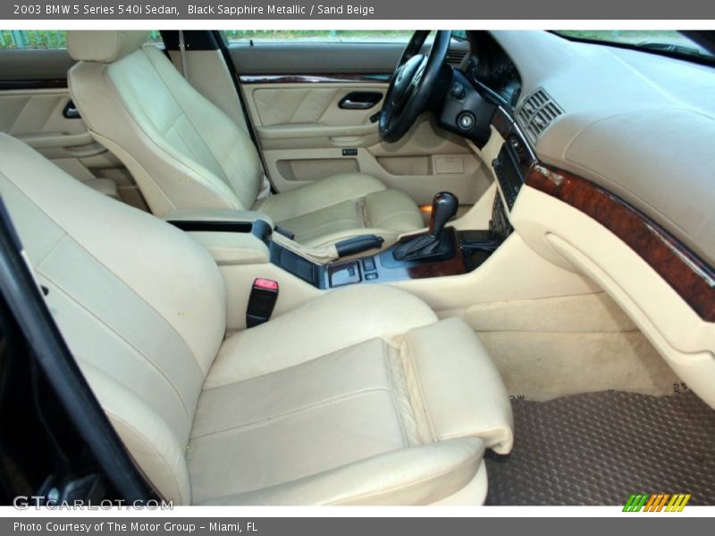 Black Sapphire Metallic / Sand Beige 2003 BMW 5 Series 540i Sedan