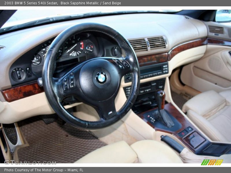 Black Sapphire Metallic / Sand Beige 2003 BMW 5 Series 540i Sedan