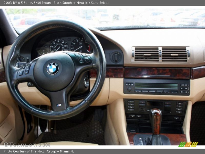 Black Sapphire Metallic / Sand Beige 2003 BMW 5 Series 540i Sedan