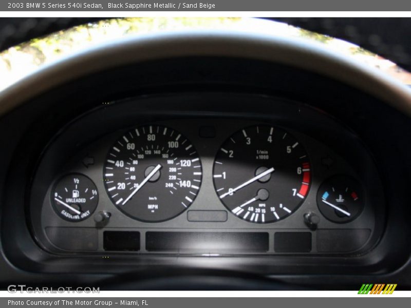 Black Sapphire Metallic / Sand Beige 2003 BMW 5 Series 540i Sedan
