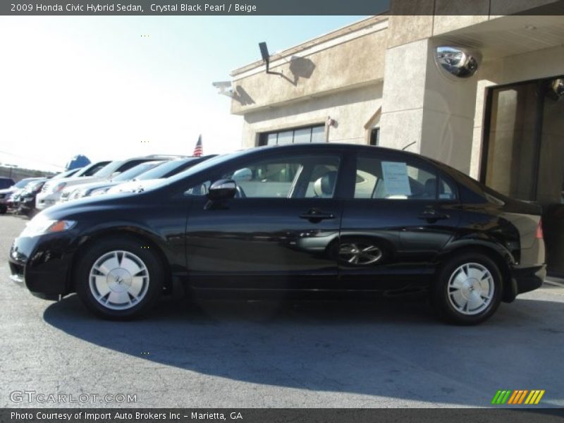 Crystal Black Pearl / Beige 2009 Honda Civic Hybrid Sedan