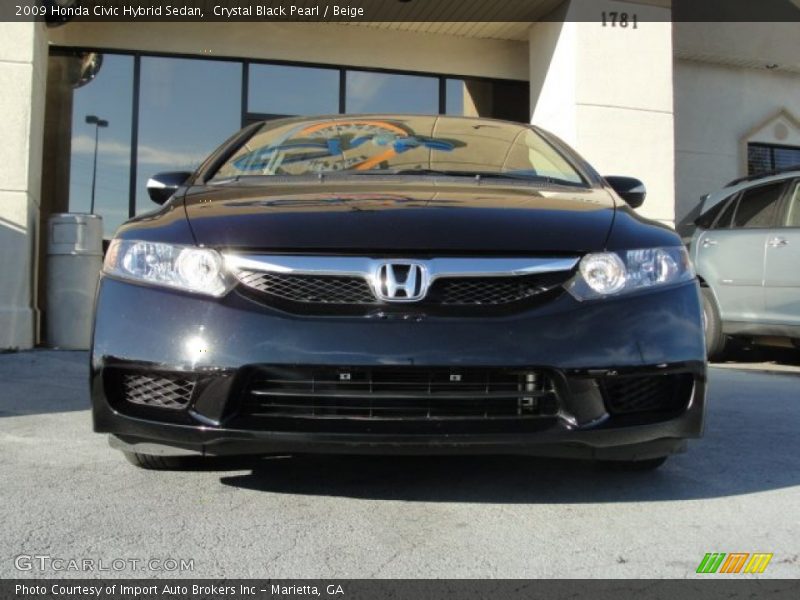 Crystal Black Pearl / Beige 2009 Honda Civic Hybrid Sedan