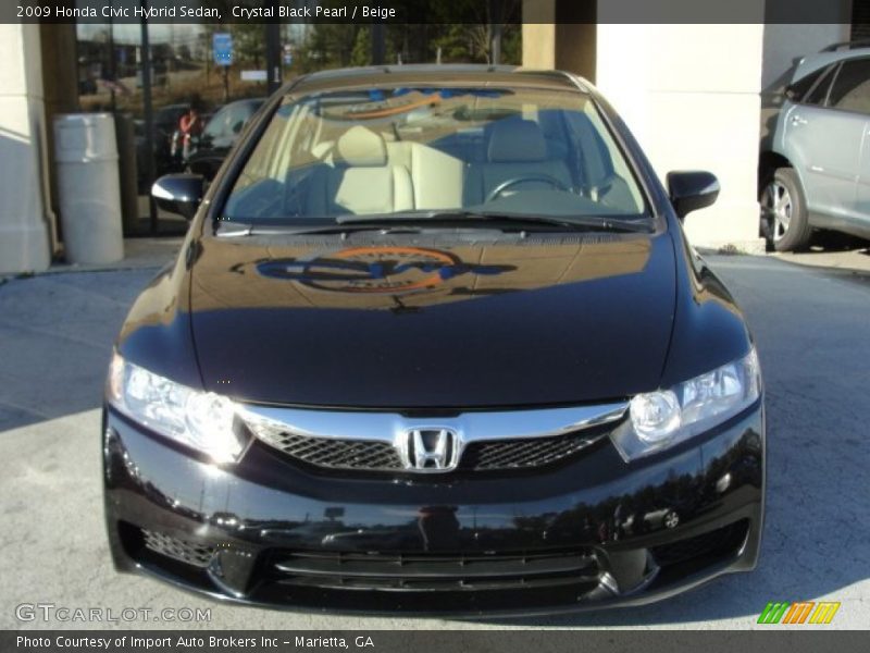 Crystal Black Pearl / Beige 2009 Honda Civic Hybrid Sedan