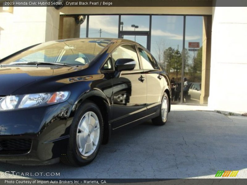Crystal Black Pearl / Beige 2009 Honda Civic Hybrid Sedan