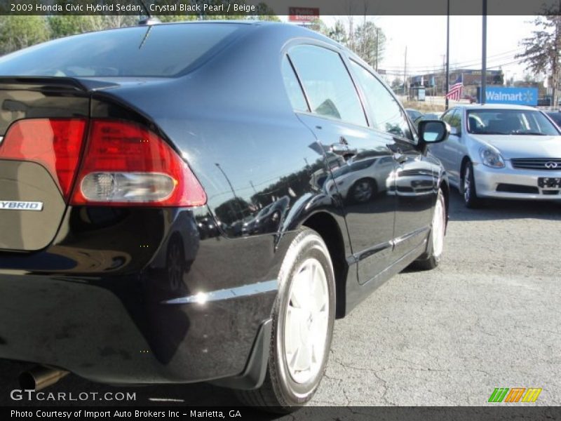 Crystal Black Pearl / Beige 2009 Honda Civic Hybrid Sedan