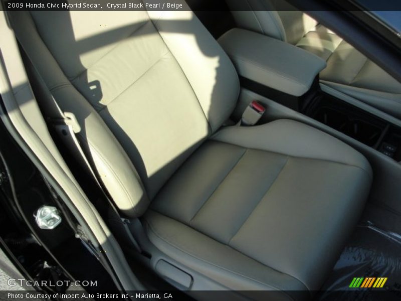 Crystal Black Pearl / Beige 2009 Honda Civic Hybrid Sedan