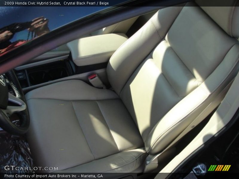 Crystal Black Pearl / Beige 2009 Honda Civic Hybrid Sedan