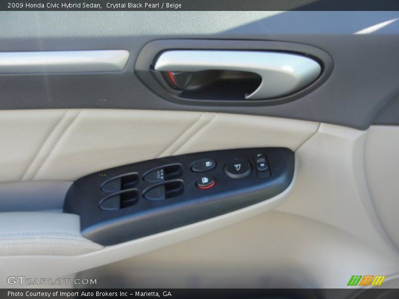 Crystal Black Pearl / Beige 2009 Honda Civic Hybrid Sedan