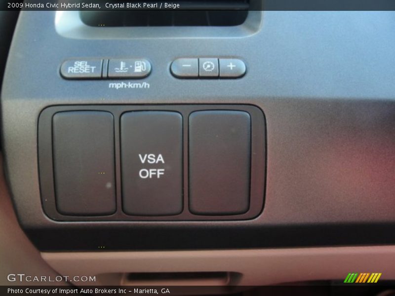 Crystal Black Pearl / Beige 2009 Honda Civic Hybrid Sedan