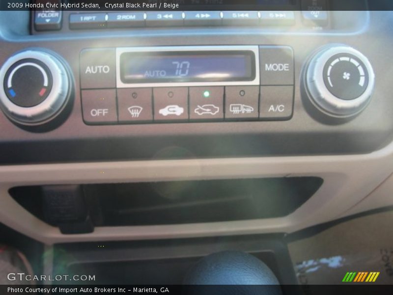 Crystal Black Pearl / Beige 2009 Honda Civic Hybrid Sedan