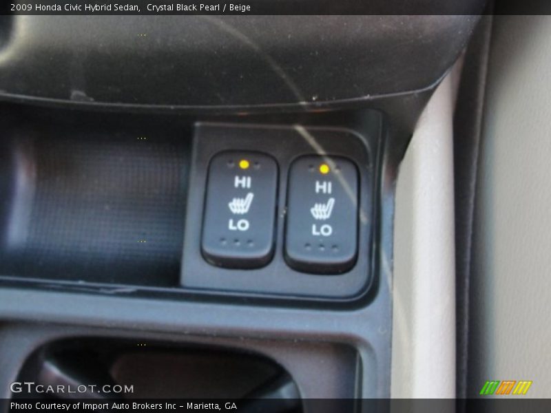 Crystal Black Pearl / Beige 2009 Honda Civic Hybrid Sedan