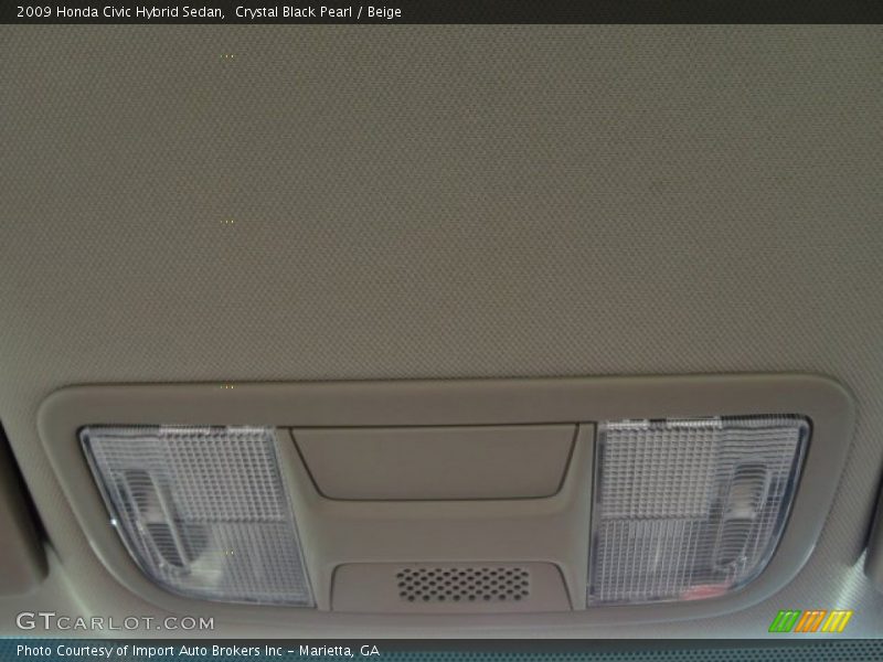 Crystal Black Pearl / Beige 2009 Honda Civic Hybrid Sedan