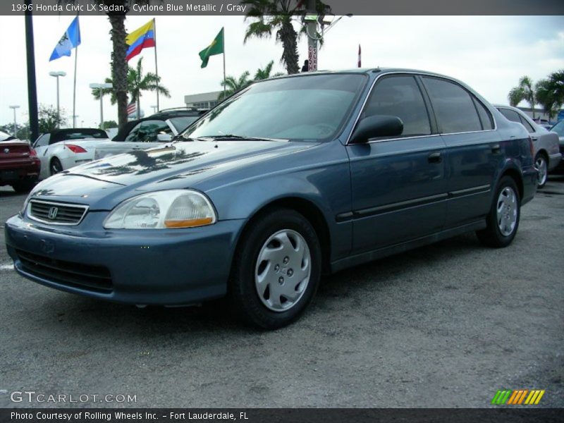 Cyclone Blue Metallic / Gray 1996 Honda Civic LX Sedan