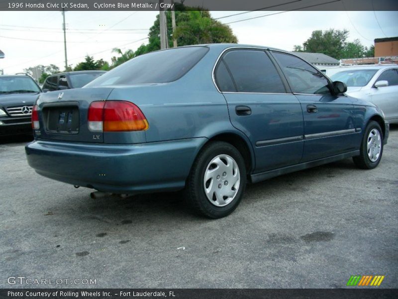 Cyclone Blue Metallic / Gray 1996 Honda Civic LX Sedan