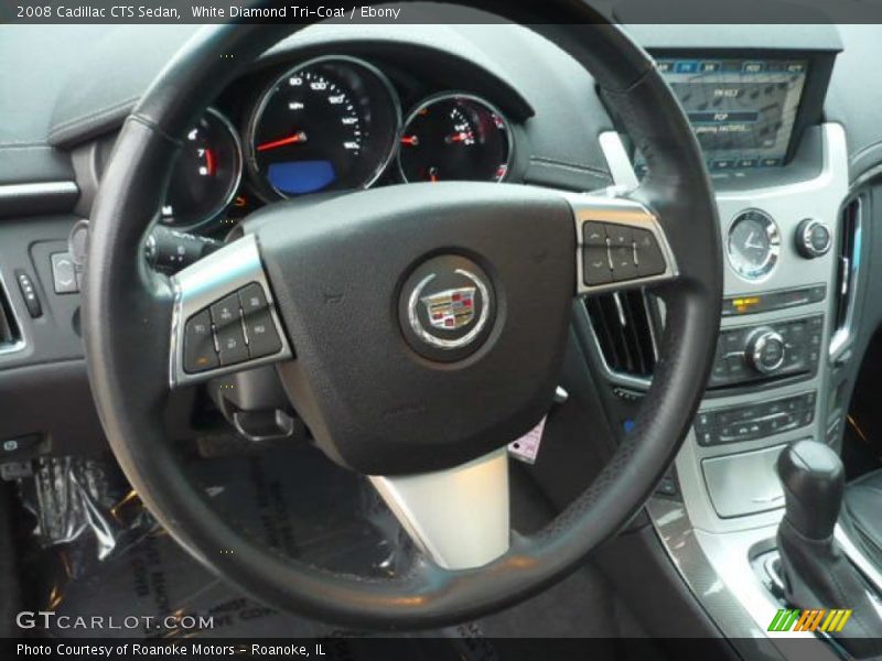 White Diamond Tri-Coat / Ebony 2008 Cadillac CTS Sedan