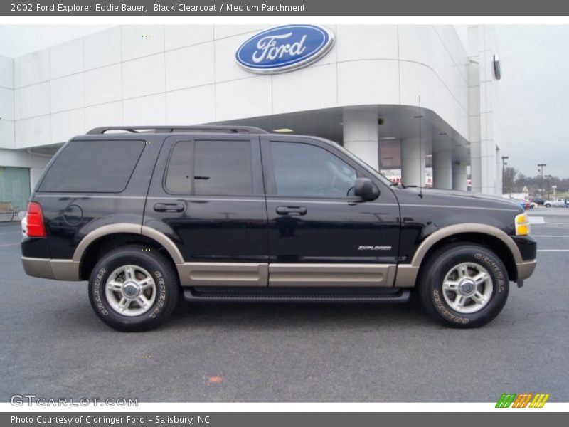 Black Clearcoat / Medium Parchment 2002 Ford Explorer Eddie Bauer