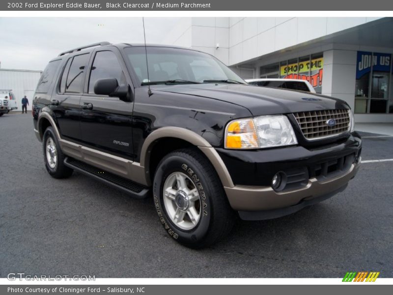 Black Clearcoat / Medium Parchment 2002 Ford Explorer Eddie Bauer