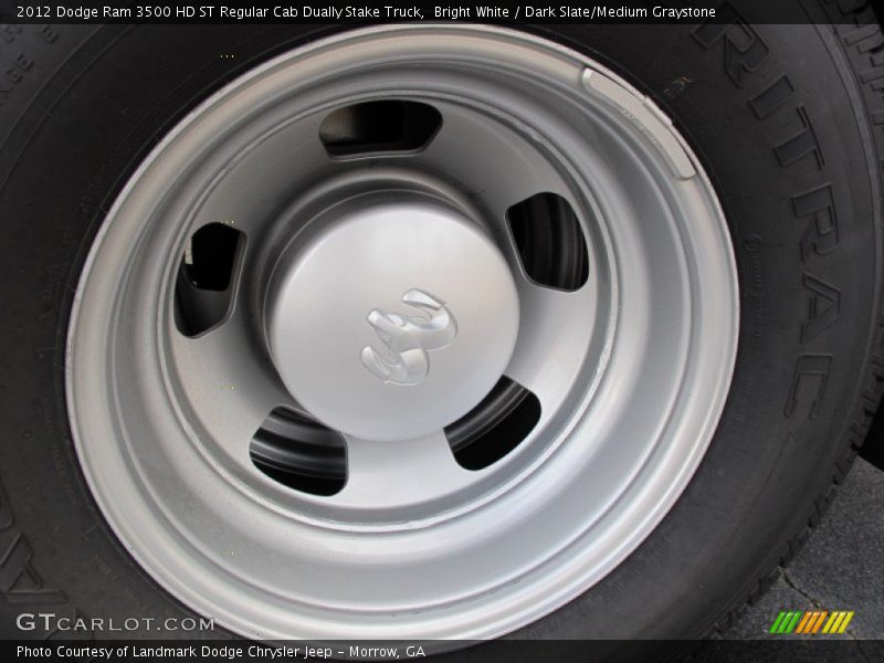 Bright White / Dark Slate/Medium Graystone 2012 Dodge Ram 3500 HD ST Regular Cab Dually Stake Truck