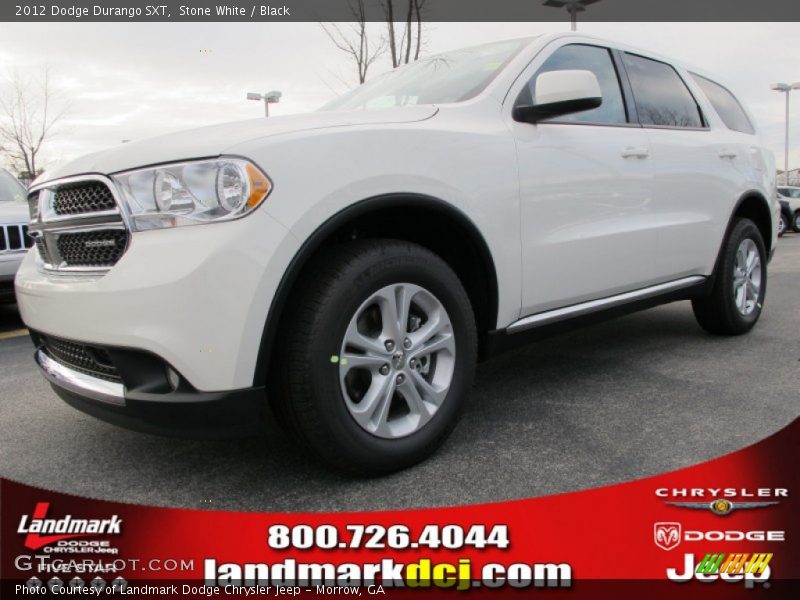 Stone White / Black 2012 Dodge Durango SXT