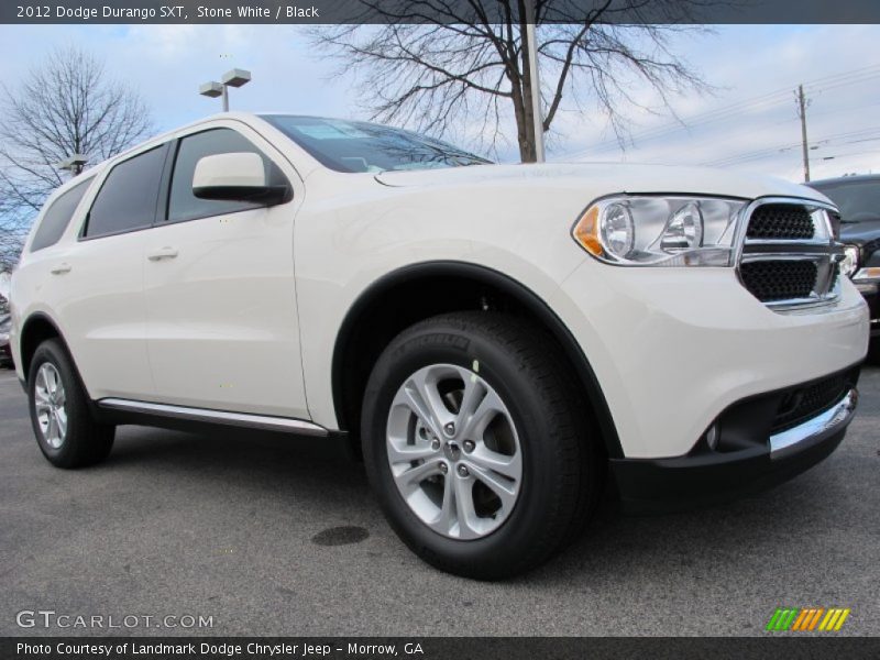 Stone White / Black 2012 Dodge Durango SXT