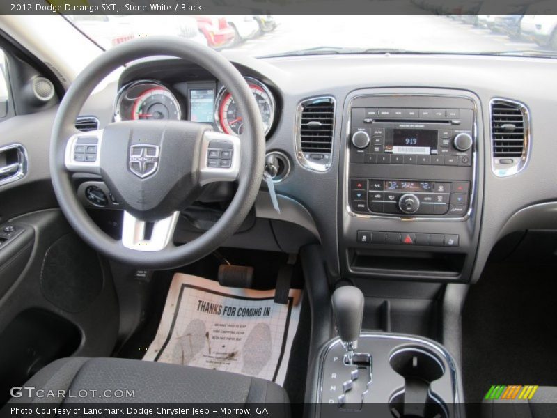 Stone White / Black 2012 Dodge Durango SXT