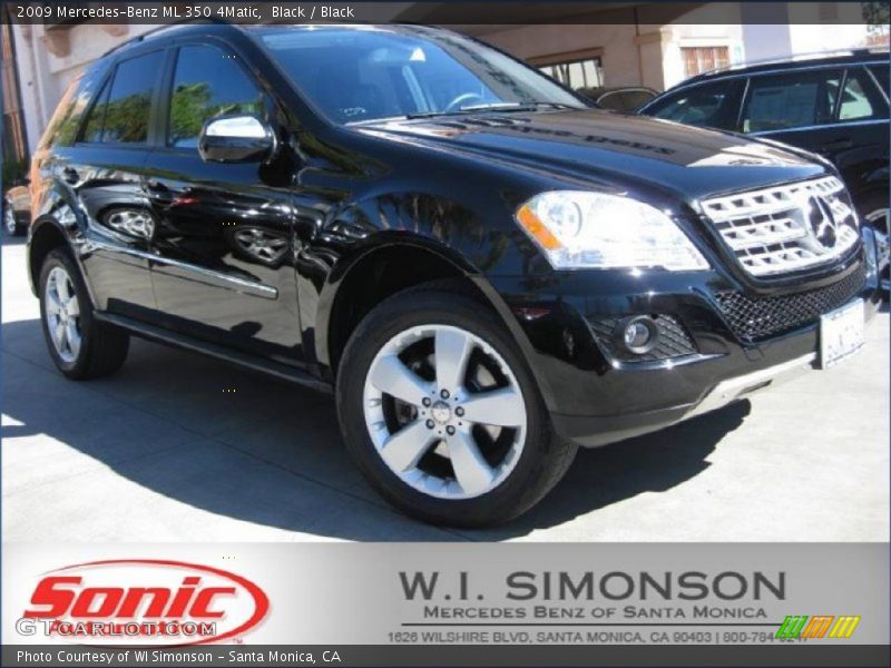 Black / Black 2009 Mercedes-Benz ML 350 4Matic