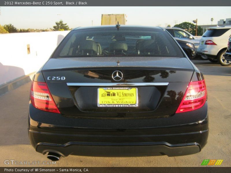 Black / Black 2012 Mercedes-Benz C 250 Sport