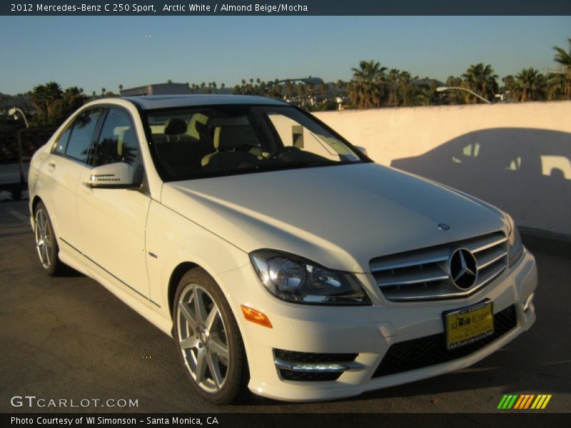 Arctic White / Almond Beige/Mocha 2012 Mercedes-Benz C 250 Sport