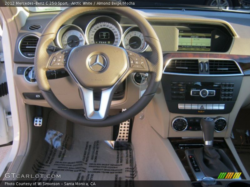 Arctic White / Almond Beige/Mocha 2012 Mercedes-Benz C 250 Sport