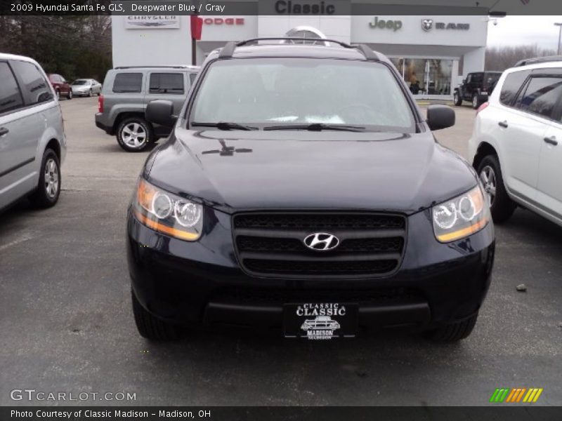 Deepwater Blue / Gray 2009 Hyundai Santa Fe GLS