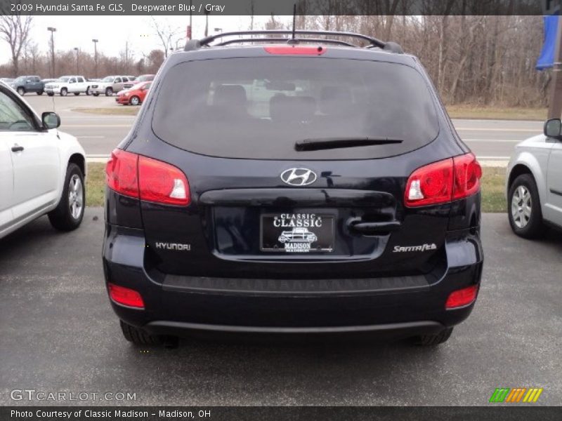 Deepwater Blue / Gray 2009 Hyundai Santa Fe GLS