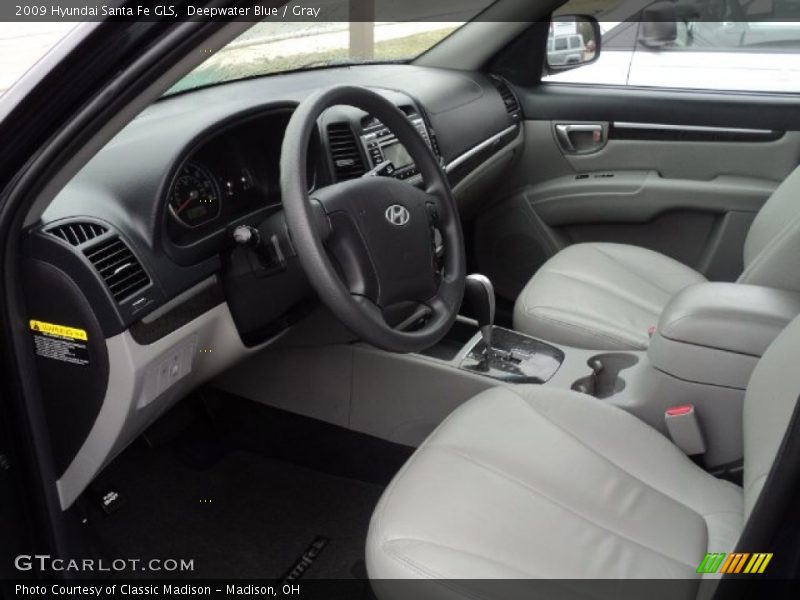 Deepwater Blue / Gray 2009 Hyundai Santa Fe GLS