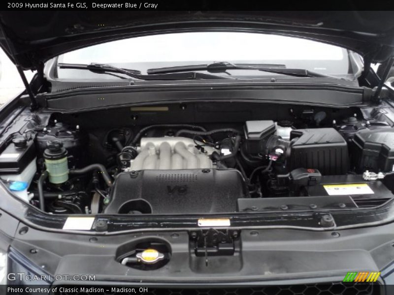 Deepwater Blue / Gray 2009 Hyundai Santa Fe GLS