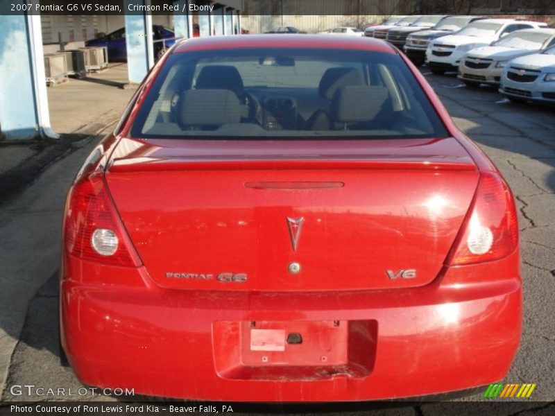 Crimson Red / Ebony 2007 Pontiac G6 V6 Sedan