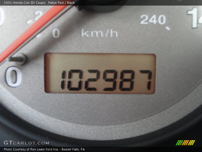 Rallye Red / Black 2001 Honda Civic EX Coupe