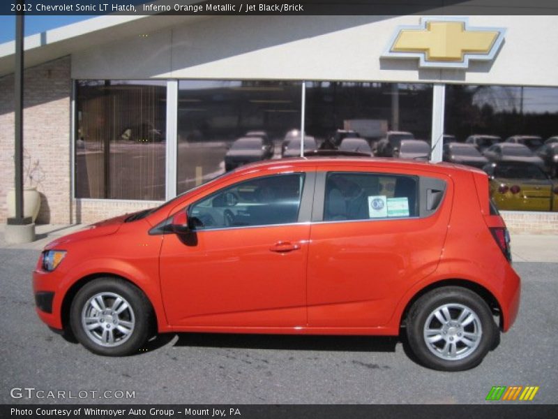 Inferno Orange Metallic / Jet Black/Brick 2012 Chevrolet Sonic LT Hatch