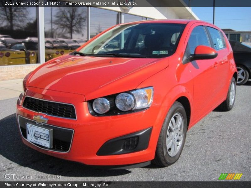 Inferno Orange Metallic / Jet Black/Brick 2012 Chevrolet Sonic LT Hatch