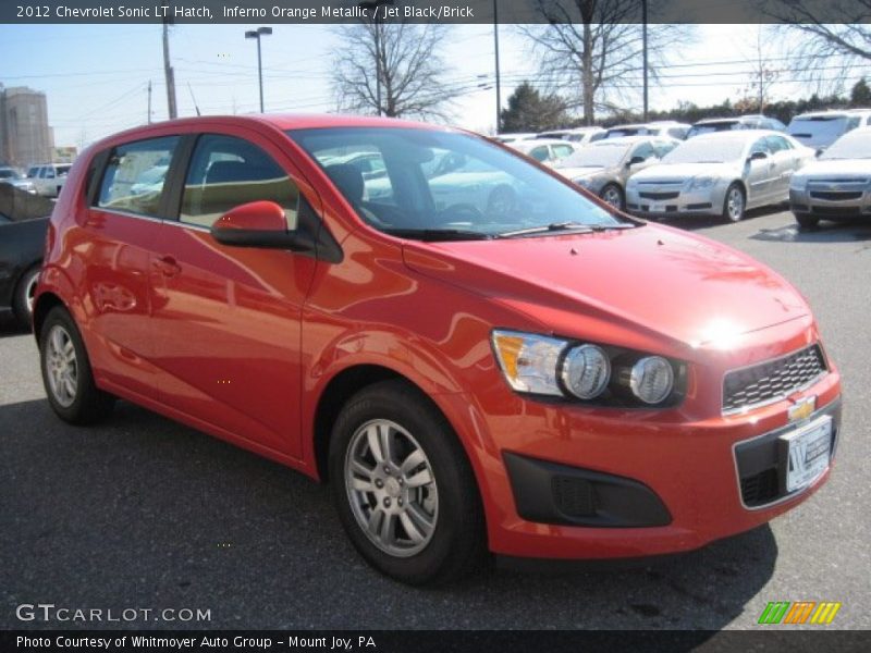 Inferno Orange Metallic / Jet Black/Brick 2012 Chevrolet Sonic LT Hatch