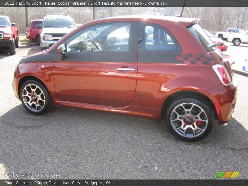 Rame (Copper Orange) / Sport Tessuto Marrone/Nero (Brown/Black) 2012 Fiat 500 Sport