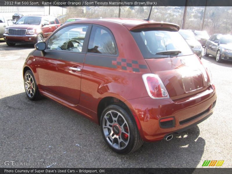 Rame (Copper Orange) / Sport Tessuto Marrone/Nero (Brown/Black) 2012 Fiat 500 Sport