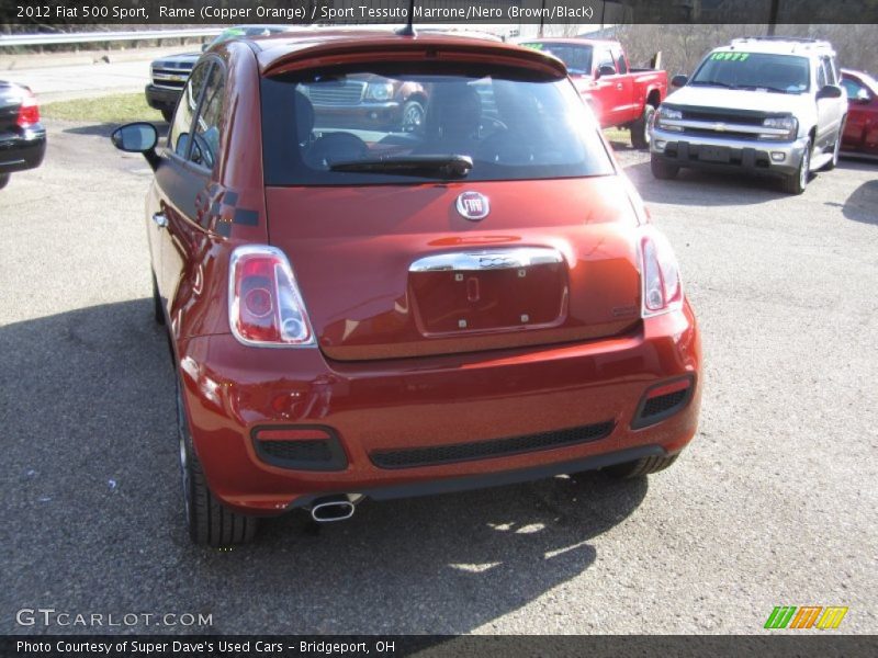 Rame (Copper Orange) / Sport Tessuto Marrone/Nero (Brown/Black) 2012 Fiat 500 Sport