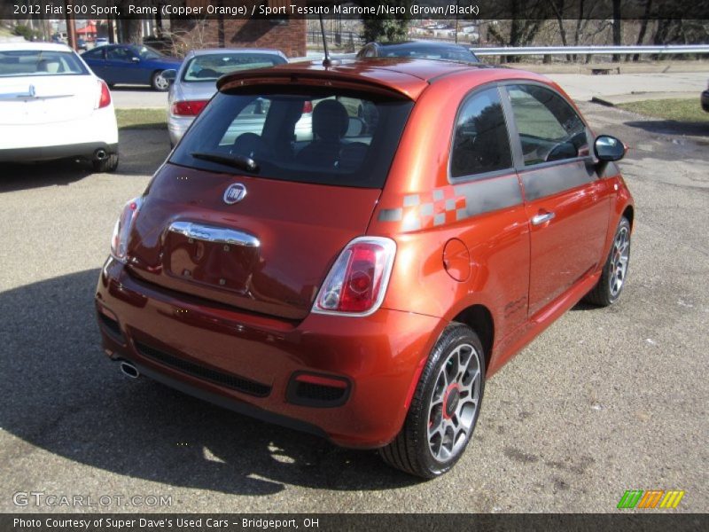 Rame (Copper Orange) / Sport Tessuto Marrone/Nero (Brown/Black) 2012 Fiat 500 Sport