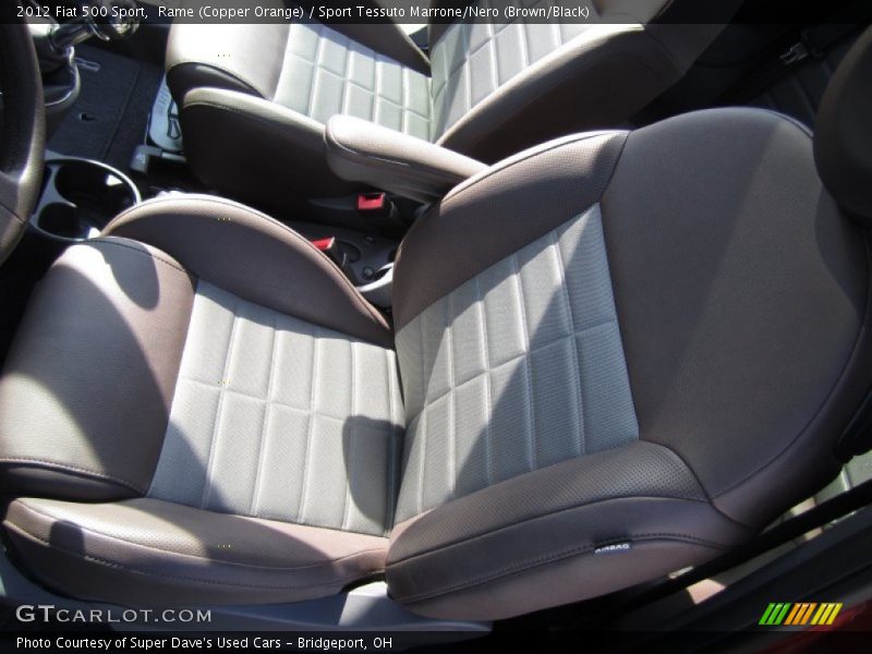 Rame (Copper Orange) / Sport Tessuto Marrone/Nero (Brown/Black) 2012 Fiat 500 Sport