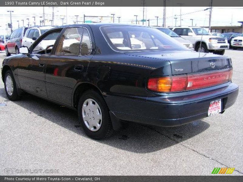 Dark Green Pearl / Beige 1993 Toyota Camry LE Sedan