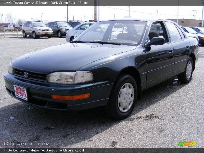 Dark Green Pearl / Beige 1993 Toyota Camry LE Sedan