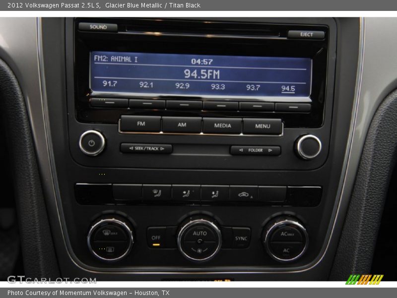 Glacier Blue Metallic / Titan Black 2012 Volkswagen Passat 2.5L S