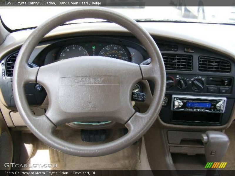 Dark Green Pearl / Beige 1993 Toyota Camry LE Sedan