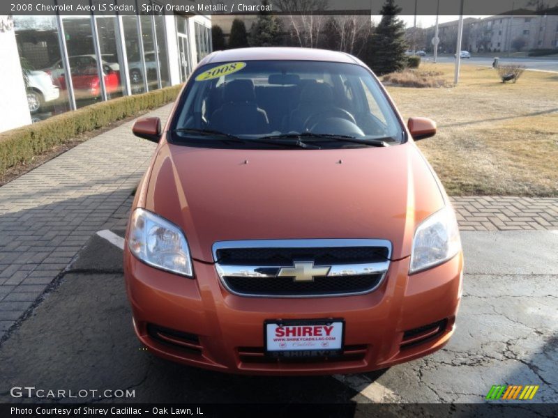 Spicy Orange Metallic / Charcoal 2008 Chevrolet Aveo LS Sedan