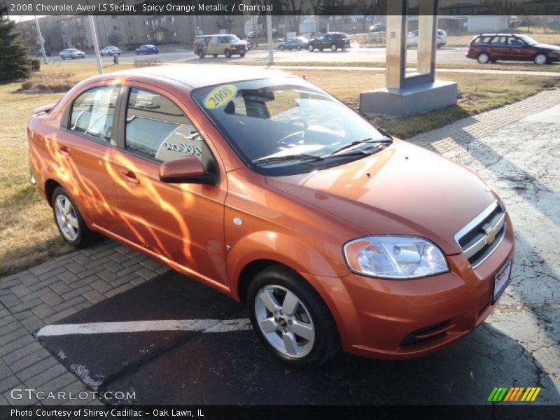 Spicy Orange Metallic / Charcoal 2008 Chevrolet Aveo LS Sedan